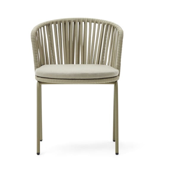 Bež metalna vrtna stolica Saconca - Kave Home-image-2