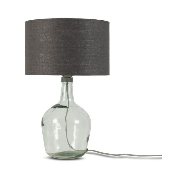 Stolna lampa s tamnosivim sjenilom i konstrukcijom od recikliranog stakla Good &amp; Mojo Murano, ⌀ 30 cm