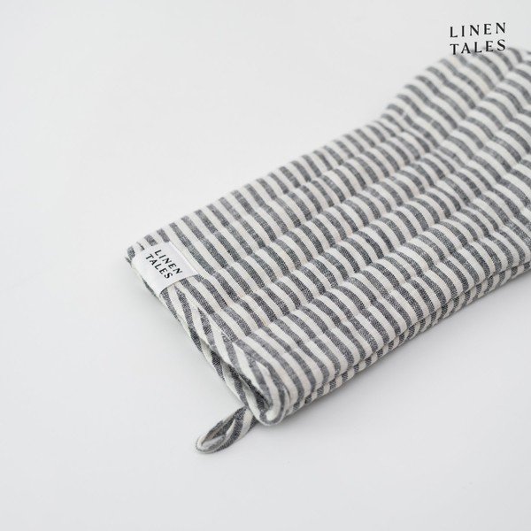 Lanena kuhinjska rukavica Thin Black Stripes – Linen Tales-image-3