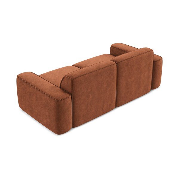 Sofa od šenila boja terakote 204 cm Omao – Makamii-image-3