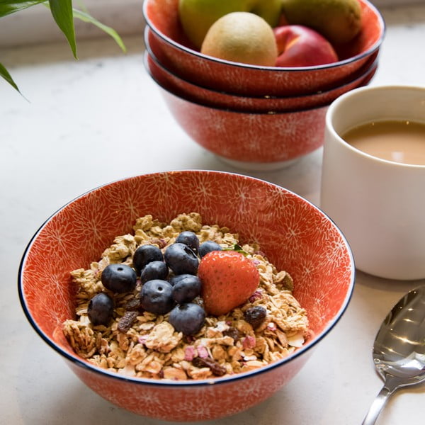 Crvena keramička posuda Kitchen Craft Floral, ø 16 cm-image-3