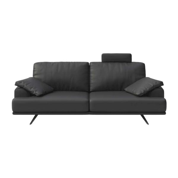 Tamno siva kožna sofa 220 cm Prado – MESONICA
