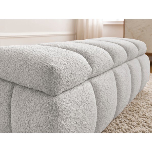 Svijetlo siva klupa od bouclé tkanine – Bobochic Paris-image-1