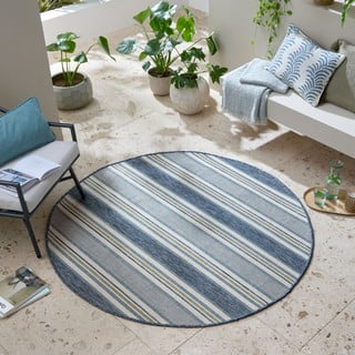 Okrugao unutarnji i vanjski tepih plavozeleni ø 160 cm Roma Stripe – Flair Rugs