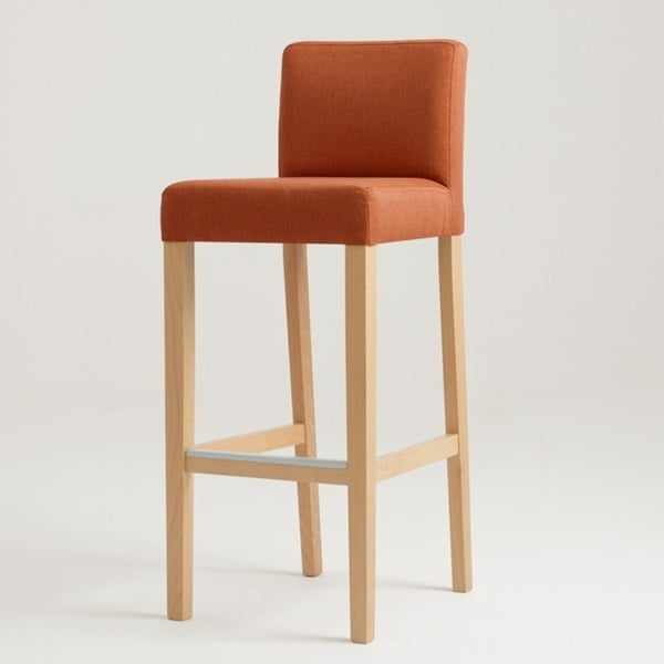 Narančasta barska stolica s prirodnim nogama Custom Form Wilton