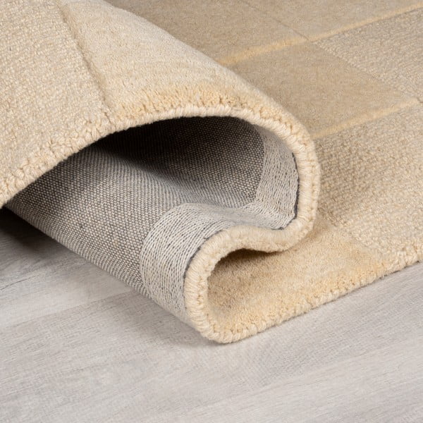 Bež vuneni tepih 290x200 cm Checkerboard - Flair Rugs-image-2