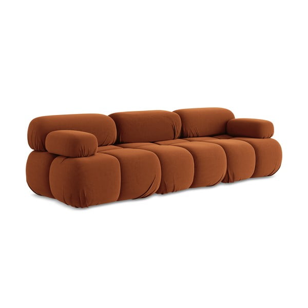 Narančasta baršunasti sofa 285 cm Lokua – Makamii-image-3