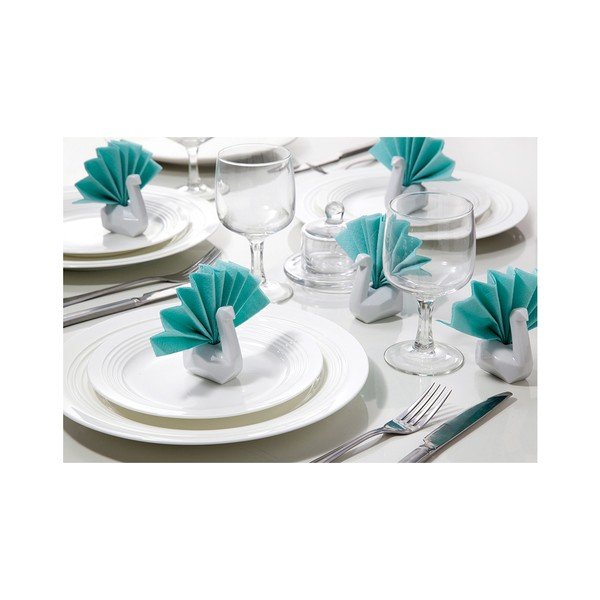 Set keramičkih držača za salvete, Salveta labud 6 kom, bijela-image-1