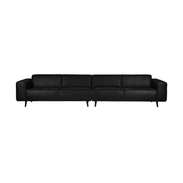 Crna sofa od imitacije antilopa BePureHome Statement, 372 cm