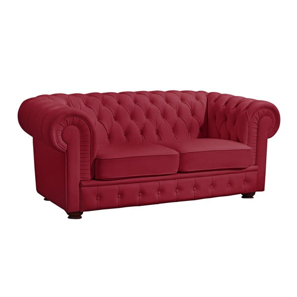 Crvena kožna sofa Max Winzer Bridgeport, 172 cm