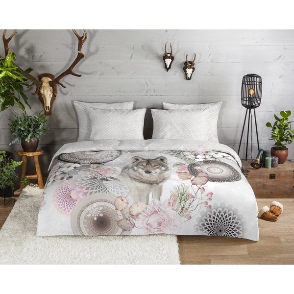 Svijetlo siva flanelska posteljina za krevet za jednu osobu 140x200 cm – HIP-image-1