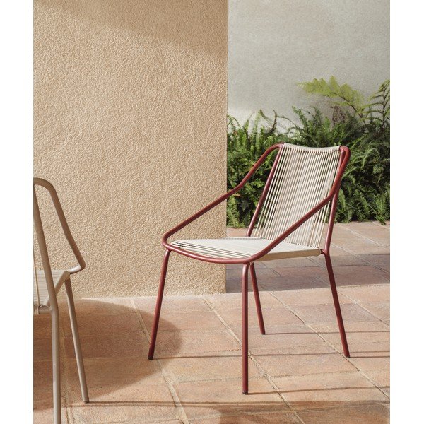Bordo/krem vrtna stolica Zivia – Kave Home-image-1