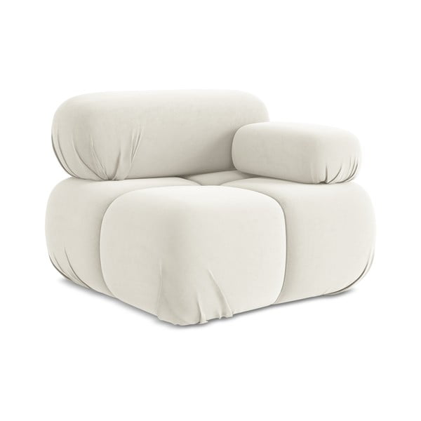 Bijela baršunasti modularna sjedeća garnitura (s desnim kutom) Lokua – Makamii-image-1