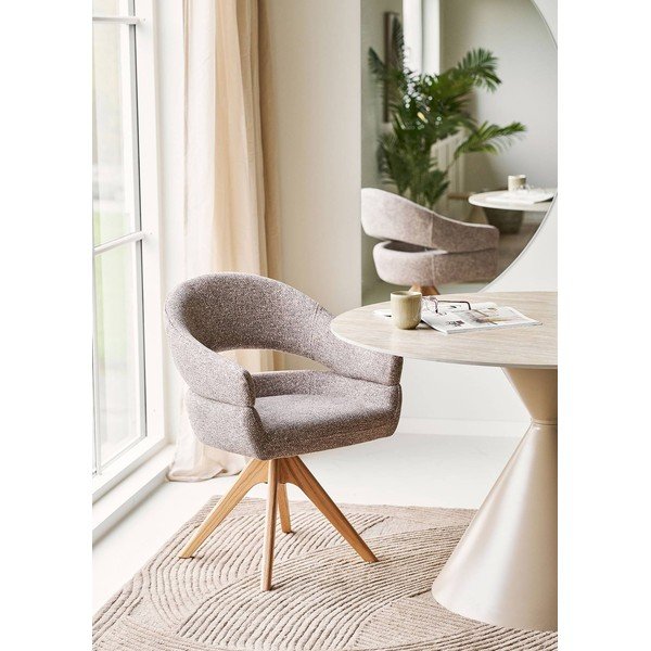 Smeđa podstavljena blagovaonska stolica s naslonima za ruke Dover – House Nordic-image-1