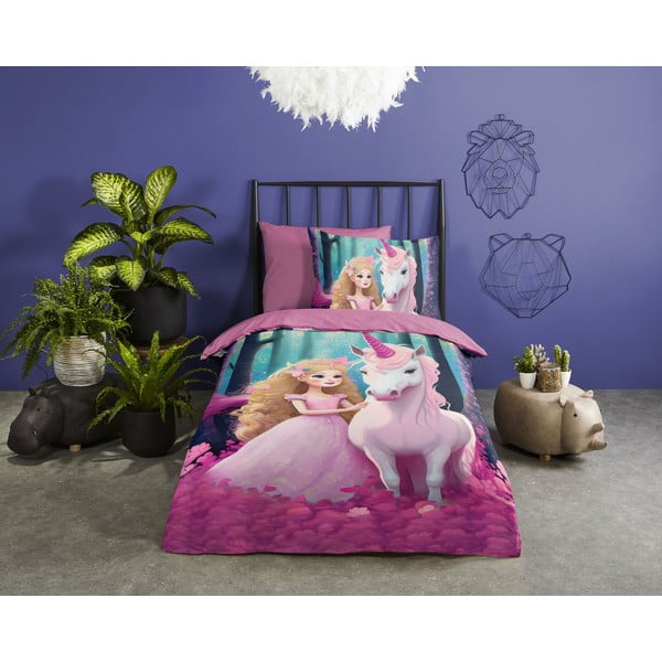 Ružičasta dječja posteljina za krevet za jednu osobu/za produženi krevet od mikrovlakana 140x220 cm Julia – Good Morning-image-1