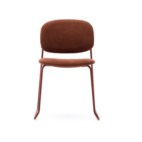 Metalna složiva blagovaonska stolica boja terakote Meli – Kave Home-image-2