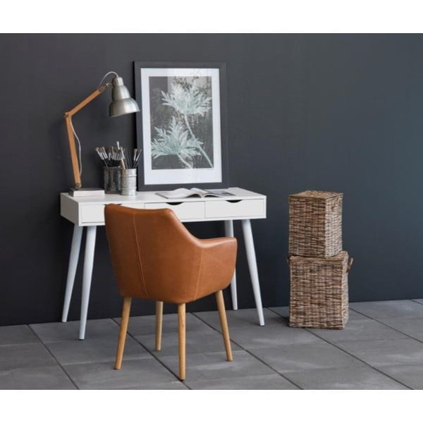 Bijeli radni stol s ladicama Actona Neptun-image-2