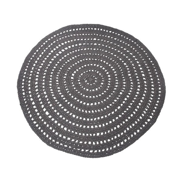 Tamnosivi okrugli pamučni tepih LABEL51 Knitted, ⌀ 150 cm