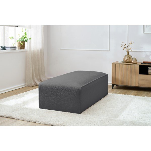 Tamno sivi modularni tabure od bouclé tkanine Megeve – Bobochic Paris-image-4
