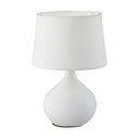 Bijela stolna svjetiljka od keramike i tkanine Reality Martin, visina 29 cm