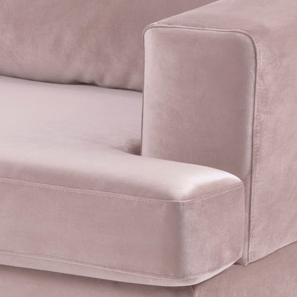 Puder roza baršunasta sofa Actona Norwich, lijevi kut-image-3