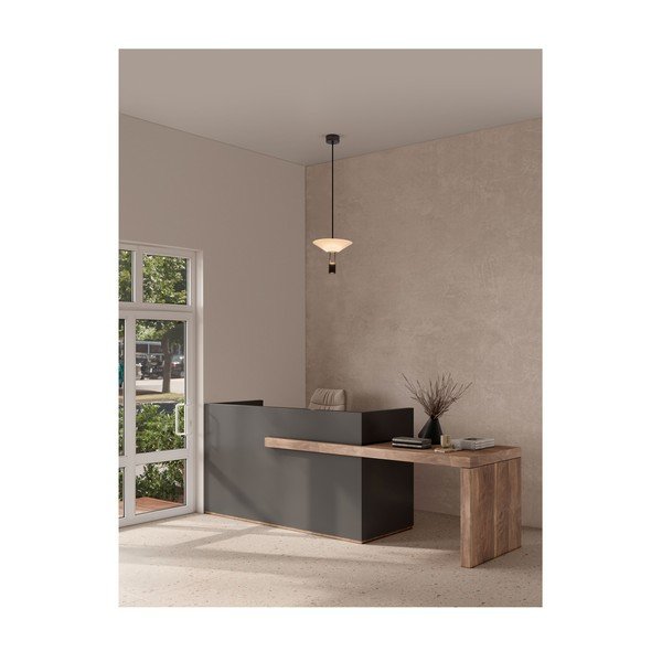 Mat crna LED viseća svjetiljka aluminijska sa sjenilom od akrilnog stakla ø 22 cm Anafi – Nova Luce-image-1