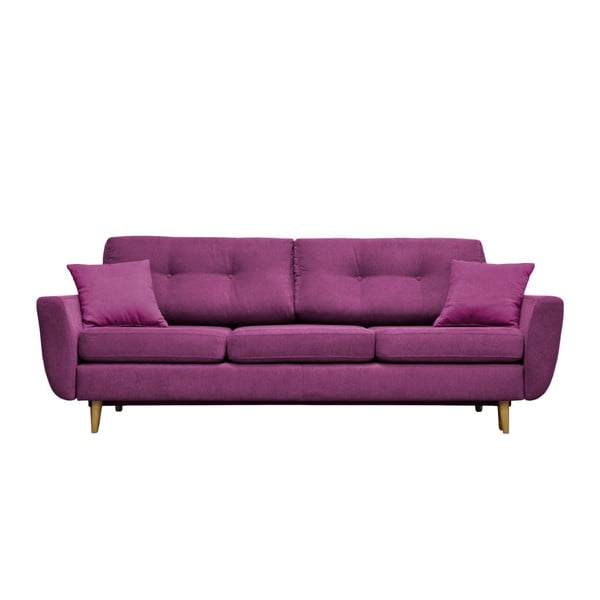 Ljubičasti kauč na razvlačenje sa svijetlim nogama Mazzini Sofas Rose