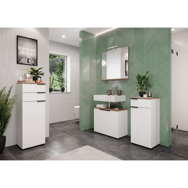 Zidno ogledalo s osvjetljenjem/s policom 76x75 cm Menen – Germania-image-2