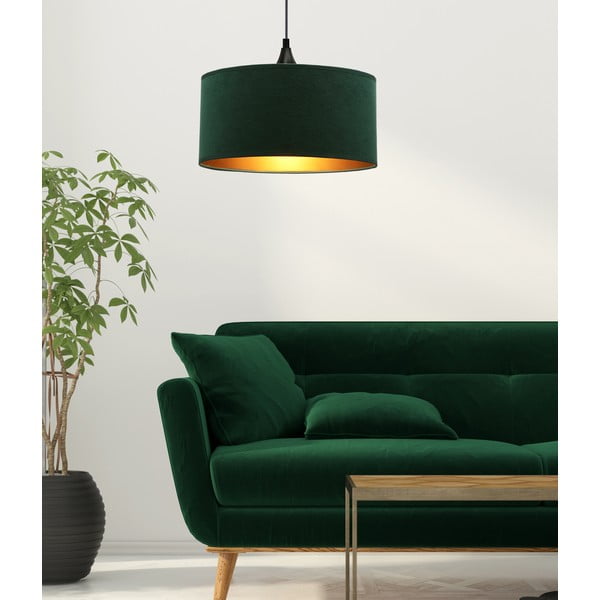 Petrolej zelena viseća svjetiljka s tekstilnim sjenilom ø 30 cm Maloto – Candellux Lighting-image-1