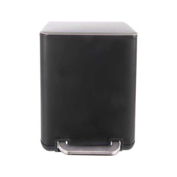 Crna kanta za smeće od nehrđajućeg čelika s pedalom 6 l Black – Orion-image-2