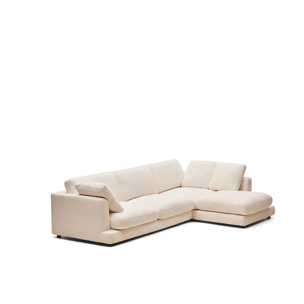 Bež kutna garnitura od šenila (s desnim kutom/s ležaljkom) Gala – Kave Home-image-2