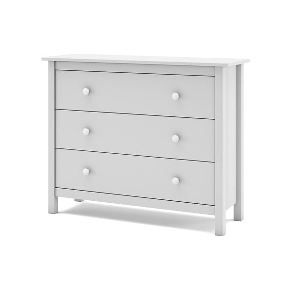 Bijela niska dječja komoda od borovine 100x80 cm Max - Marckeric-image-3