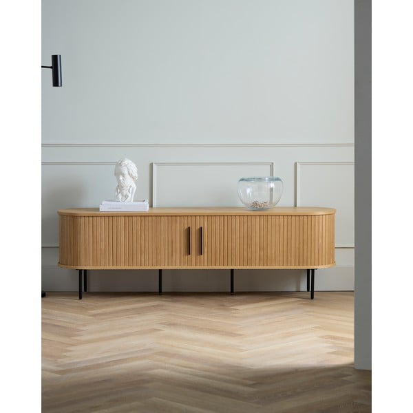 TV komoda u dekoru hrasta u prirodnoj boji 56x180 cm Nola – Unique Furniture-image-1