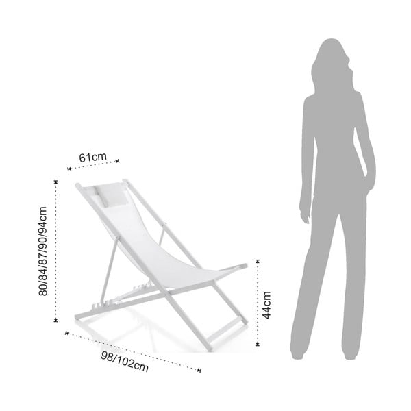 Bijela metalna sklopiva vrtna ležaljka Milos – Tomasucci-image-4