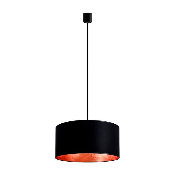 Crna stropna svjetiljka s detaljima u boji bakra Sotto Luce Mika, Ø 40 cm