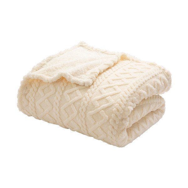 Krem deka od sherpa flisa 220x240 cm Edgar – douceur d'intérieur