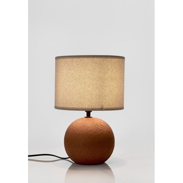 Stolna lampa keramička boja terakote s tekstilnim sjenilom (visina 32 cm) Irvin – Yes Everyday-image-1
