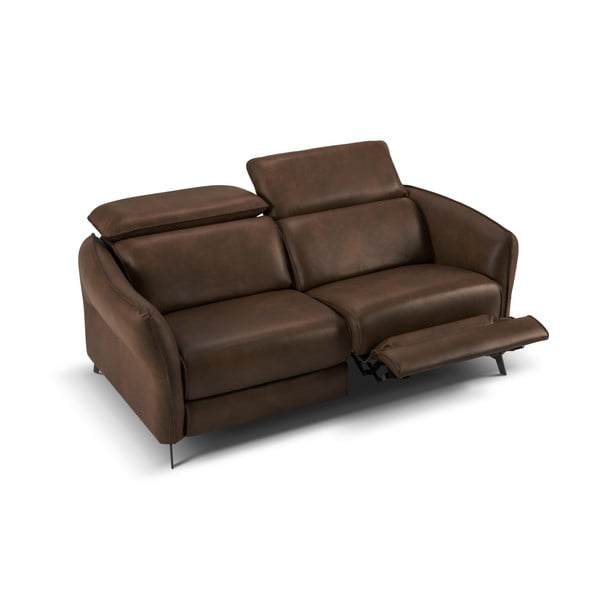 Tamno smeđa kožna sofa 103 cm Hubble – Windsor & Co Sofas-image-3
