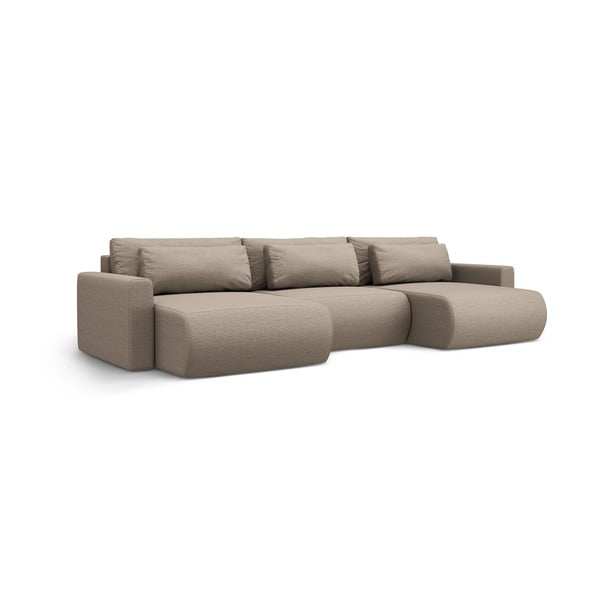 Svjetlo smeđa sklopiva/s prostorom za odlaganje kutna garnitura (u obliku slova "U") Belfast – Cosmopolitan Design-image-4