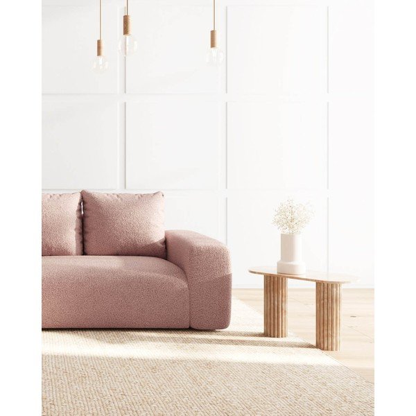 Svijetlo ružičasta kutna garnitura od bouclé tkanine (s lijevim kutom) Feiro – MESONICA-image-4