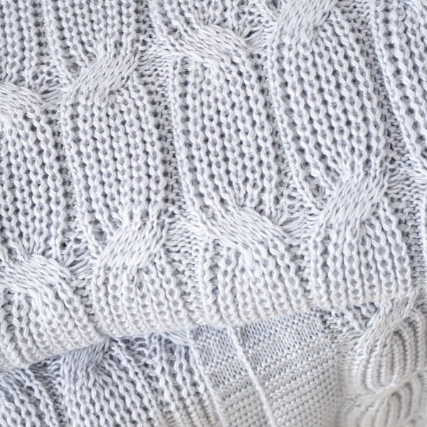 Siva pletena deka 130x170 cm Chunky Marl Knit – Catherine Lansfield-image-1