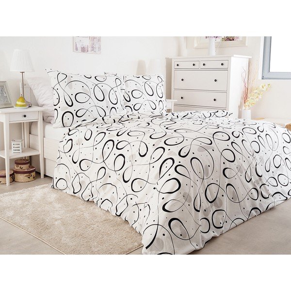 Crno-bijela posteljina za krevet za jednu osobu od krepa 140x200 cm Top Class – B.E.S.-image-1