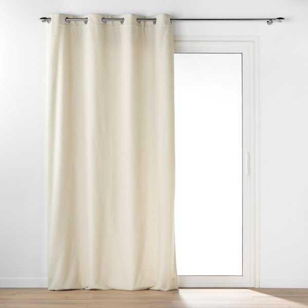 Krem zavjesa od boucle tkanine 140x240 cm Wooly – douceur d'intérieur
