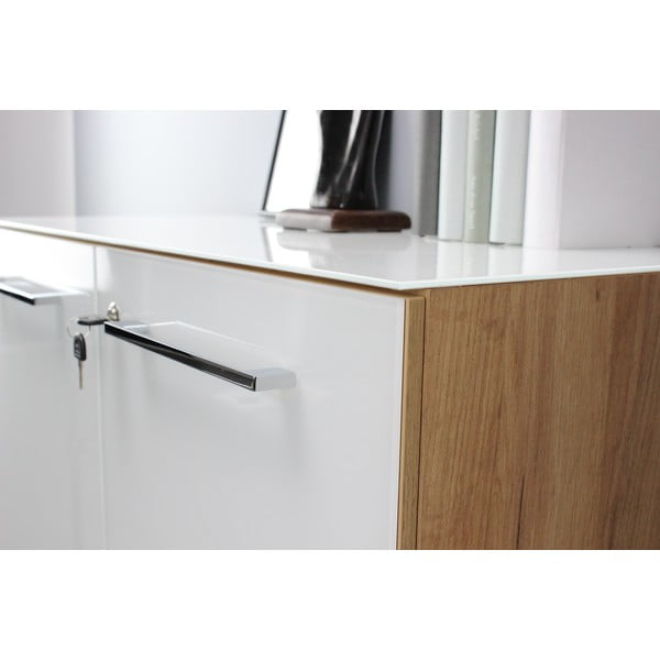 Bijeli ormarić u dekoru hrasta 80x120 cm Monteria – Germania-image-1