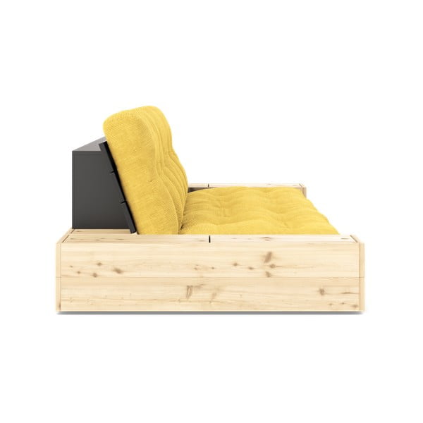 Žuta  sklopiva sofa od samta 244 cm Base – Karup Design-image-3