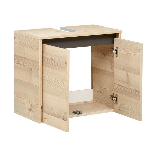 Zidni ormarić za ispod umivaonika u dekoru bora u prirodnoj boji 53x60 cm Quickset 393 – Pelipal-image-1