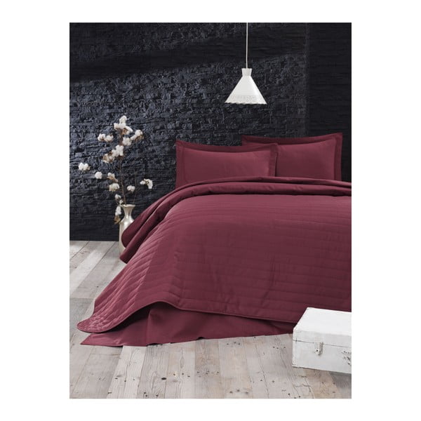 Crveni prošiven prekrivač za bračni krevet 220x240 cm Monart – Mijolnir
