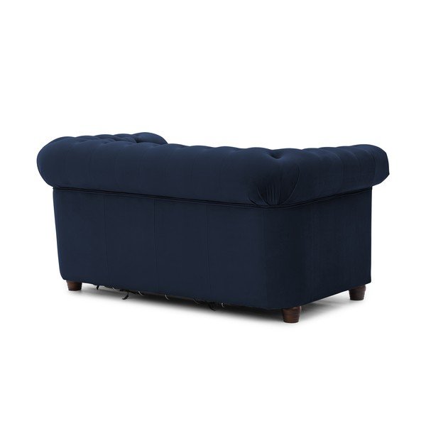 Plava baršunasti sklopiva sofa 148 cm York Blik – Ropez-image-3