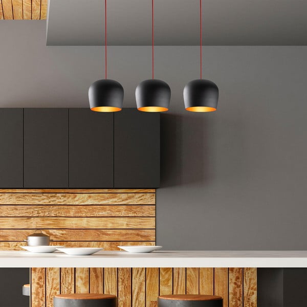 Crna viseća svjetiljka s metalnim sjenilom Berceste – Opviq lights-image-2