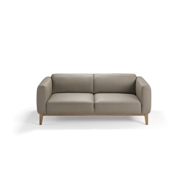 Siva sofa od kože i drveta Ángel Cerdá, 209 cm-image-3